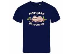 deinshirt Print-Shirt Herren T-Shirt Faultier Not Fast Not Furious Funshirt Schwarz/Hellblau/Dunkelblau/Blau/Lila
