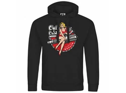 deinshirt Kapuzenpullover Only Cash Mit Print Motiv Rot/Schwarz