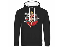 deinshirt Kapuzenpullover Only Cash Mit Print Motiv Rot/Schwarz