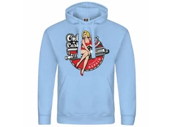 deinshirt Kapuzenpullover Only Cash Mit Print Motiv Hellblau/Blau