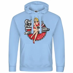 deinshirt Kapuzenpullover Only Cash Mit Print Motiv Hellblau/Blau