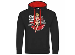 deinshirt Kapuzenpullover Only Cash Mit Print Motiv Rot/Schwarz/Dunkelrot