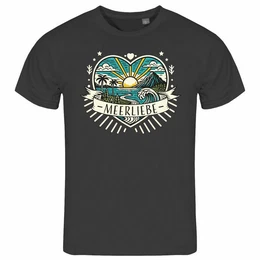 Print-Shirt Herren T-Shirt Ich Liebe das Meer Funshirt mit Motiv