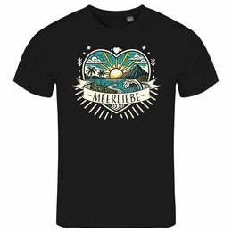 Print-Shirt Herren T-Shirt Ich Liebe das Meer Funshirt mit Motiv
