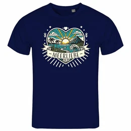 Print-Shirt Herren T-Shirt Ich Liebe das Meer Funshirt mit Motiv