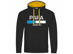 deinshirt Kapuzenpullover Papa loading Mit Print Motiv Grafik Braun/Rot/Gelb