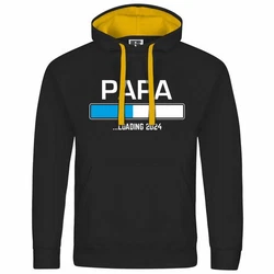 deinshirt Kapuzenpullover Papa loading Mit Print Motiv Grafik Braun/Rot/Gelb
