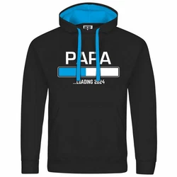 deinshirt Kapuzenpullover Papa loading Mit Print Motiv Grafik Braun/Hellblau/Rot/Türkis/Blau