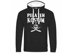 deinshirt Kapuzenpullover PIRATENKOSTM Grau/Hellblau