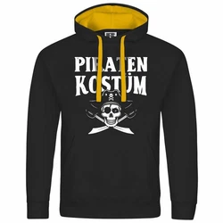 deinshirt Kapuzenpullover PIRATENKOSTM Grau/Gelb/Hellblau