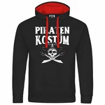 deinshirt Kapuzenpullover PIRATENKOSTM Grau/Rot/Hellblau