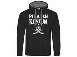 deinshirt Kapuzenpullover PIRATENKOSTM Grau