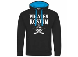 deinshirt Kapuzenpullover PIRATENKOSTM Grau/Hellblau/Blau