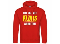 deinshirt Kapuzenpullover Einmal mit Profis arbeiten Rot/Braun