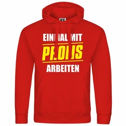 deinshirt Kapuzenpullover Einmal mit Profis arbeiten Rot/Braun