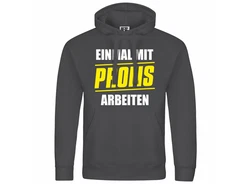 deinshirt Kapuzenpullover Einmal mit Profis arbeiten Braun/Grau/Dunkelgrau/Schwarz
