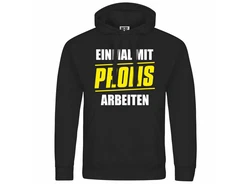 deinshirt Kapuzenpullover Einmal mit Profis arbeiten Braun/Schwarz/Grau/Dunkelgrau