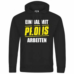 deinshirt Kapuzenpullover Einmal mit Profis arbeiten Braun/Schwarz/Grau/Dunkelgrau