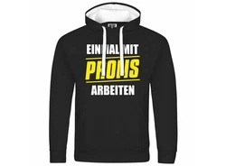 deinshirt Kapuzenpullover Einmal mit Profis arbeiten Schwarz/Braun/Grau/Dunkelgrau