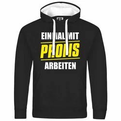 deinshirt Kapuzenpullover Einmal mit Profis arbeiten Schwarz/Braun/Grau/Dunkelgrau