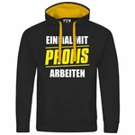 deinshirt Kapuzenpullover Einmal mit Profis arbeiten Schwarz/Grau/Dunkelgrau/Braun/Gelb
