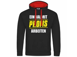 deinshirt Kapuzenpullover Einmal mit Profis arbeiten Schwarz/Braun/Grau/Dunkelgrau