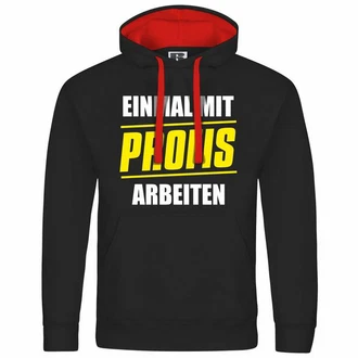 deinshirt Kapuzenpullover Einmal mit Profis arbeiten Schwarz/Braun/Grau/Dunkelgrau