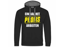 deinshirt Kapuzenpullover Einmal mit Profis arbeiten Schwarz/Grau/Braun/Dunkelgrau
