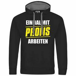 deinshirt Kapuzenpullover Einmal mit Profis arbeiten Schwarz/Grau/Braun/Dunkelgrau