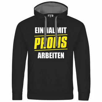 deinshirt Kapuzenpullover Einmal mit Profis arbeiten Schwarz/Grau/Braun/Dunkelgrau