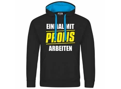 deinshirt Kapuzenpullover Einmal mit Profis arbeiten Schwarz/Braun/Grau/Dunkelgrau