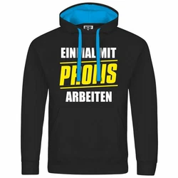 deinshirt Kapuzenpullover Einmal mit Profis arbeiten Schwarz/Braun/Grau/Dunkelgrau