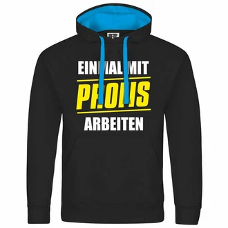 deinshirt Kapuzenpullover Einmal mit Profis arbeiten Schwarz/Braun/Grau/Dunkelgrau