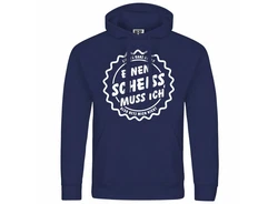 deinshirt Kapuzenpullover Herren Mit Print Motiv Dunkelblau/Weiß/Hellblau/Blau