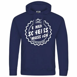 deinshirt Kapuzenpullover Herren Mit Print Motiv Dunkelblau/Weiß/Hellblau/Blau