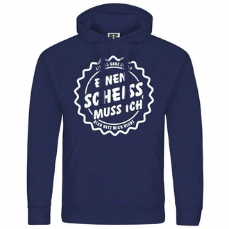 deinshirt Kapuzenpullover Herren Mit Print Motiv Dunkelblau/Weiß/Hellblau/Blau