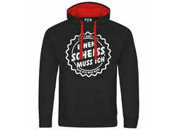 deinshirt Kapuzenpullover Herren Mit Print Motiv Rot/Creme/Schwarz/Braun