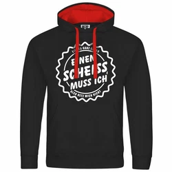 deinshirt Kapuzenpullover Herren Mit Print Motiv Rot/Creme/Schwarz/Braun