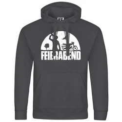 deinshirt Kapuzenpullover Herren Feierabend Simson Print Motiv Grafik Orange/Grau