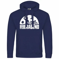 deinshirt Kapuzenpullover Herren Feierabend Simson Print Motiv Grafik Dunkelblau/Blau/Grau