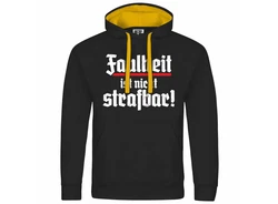 deinshirt Kapuzenpullover Herren Faulheit ist nicht strafbar Grau/Braun