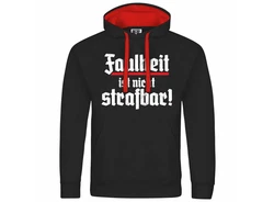 deinshirt Kapuzenpullover Herren Faulheit ist nicht strafbar Grau/Rot