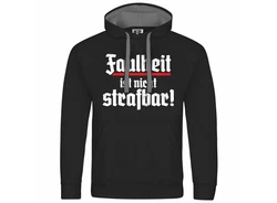 deinshirt Kapuzenpullover Herren Faulheit ist nicht strafbar Grau/Schwarz