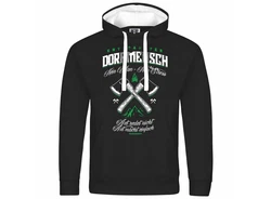 deinshirt Kapuzenpullover Herren Entspannter Dorfmensch Grün/Dunkelgrün/Schwarz