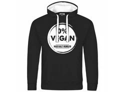 deinshirt Herren Kapuzenpullover Null Prozent VEGAN Mit Print Motiv Rot/Schwarz