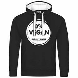 deinshirt Herren Kapuzenpullover Null Prozent VEGAN Mit Print Motiv Rot/Schwarz