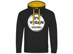 deinshirt Herren Kapuzenpullover Null Prozent VEGAN Mit Print Motiv Rot/Gelb/Schwarz/Orange/Grün