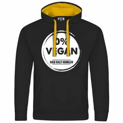 deinshirt Herren Kapuzenpullover Null Prozent VEGAN Mit Print Motiv Rot/Gelb/Schwarz/Orange/Grün