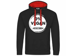 deinshirt Herren Kapuzenpullover Null Prozent VEGAN Mit Print Motiv Rot/Schwarz/Orange