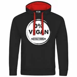 deinshirt Herren Kapuzenpullover Null Prozent VEGAN Mit Print Motiv Rot/Schwarz/Orange